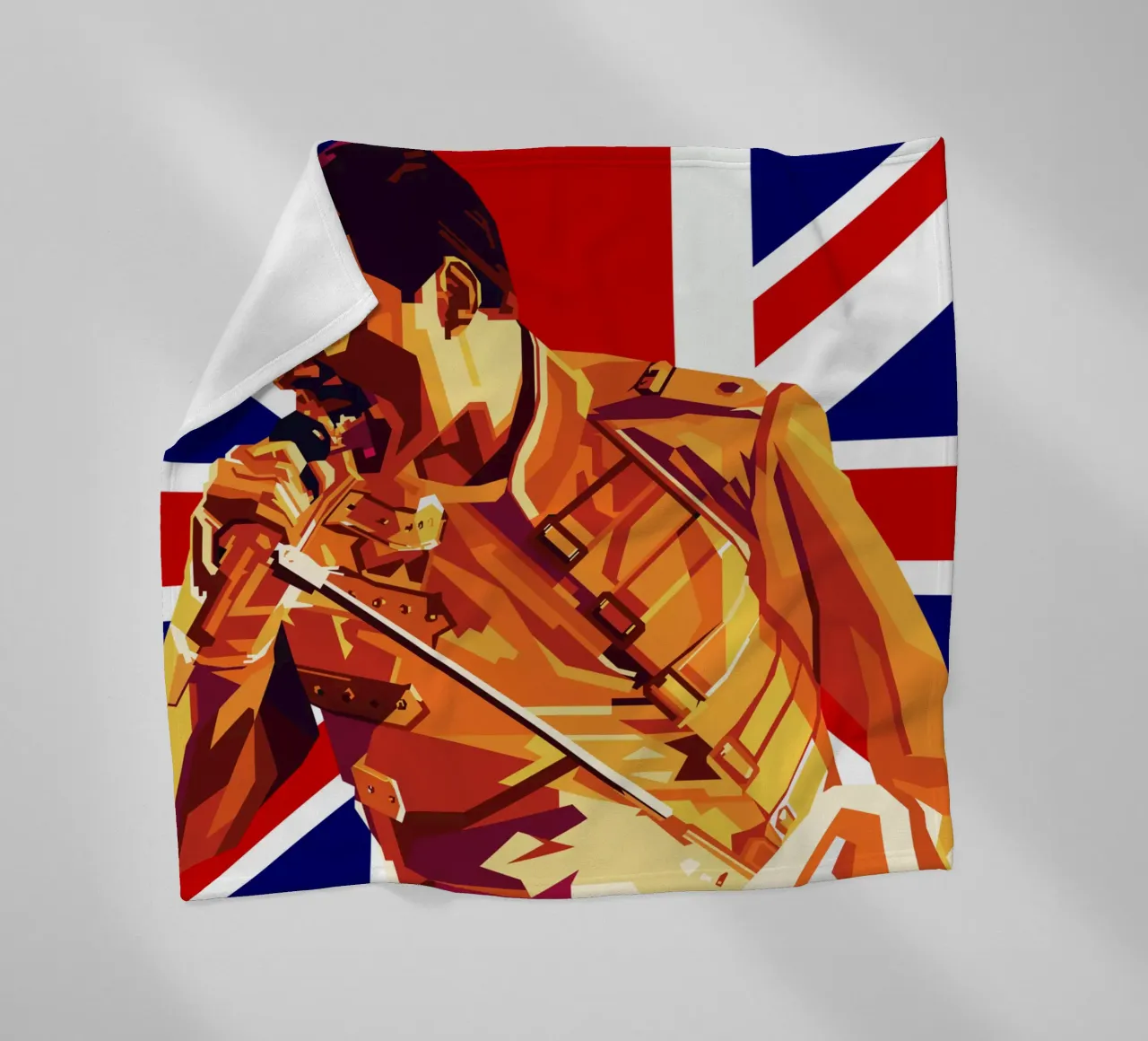 Freddie Mercury Style Popart WPAP coperta in pile da KP Artwork