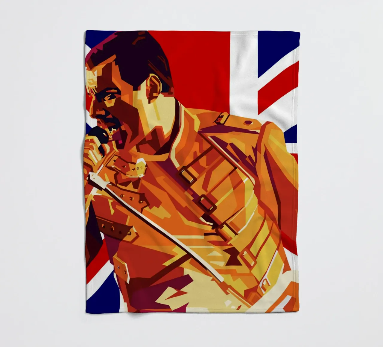Freddie Mercury Style Popart WPAP coperta in pile da KP Artwork