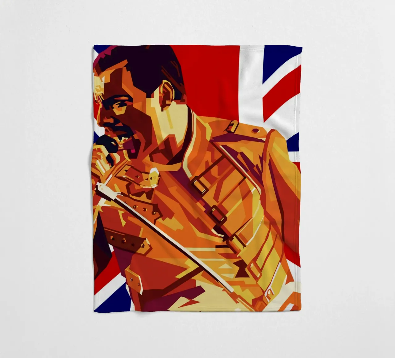 Freddie Mercury Style Popart WPAP coperta in pile da KP Artwork