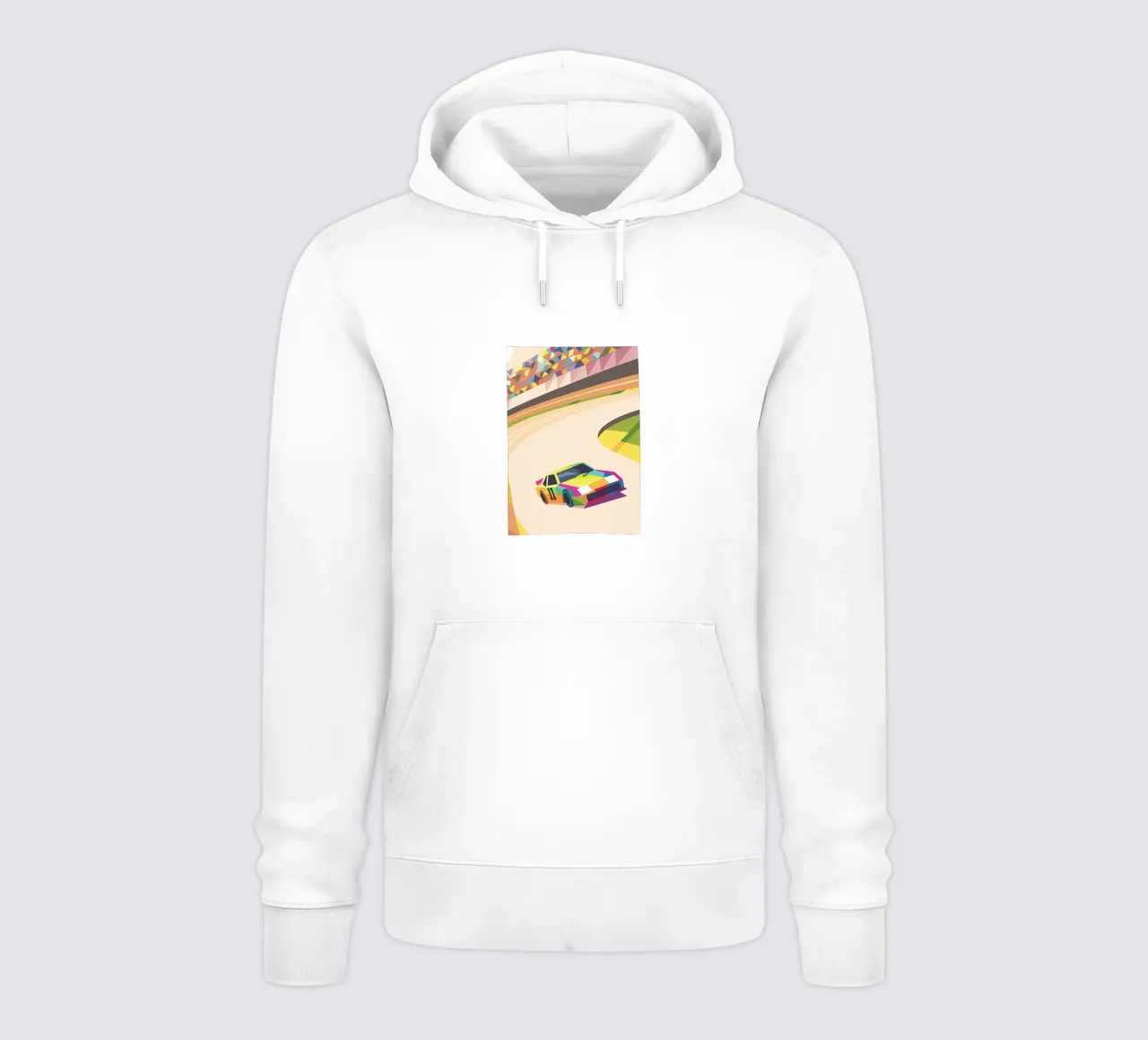 Auto da corsa con colori vivaci in pista felpa con cappuccio da POLYGON SPECIAL