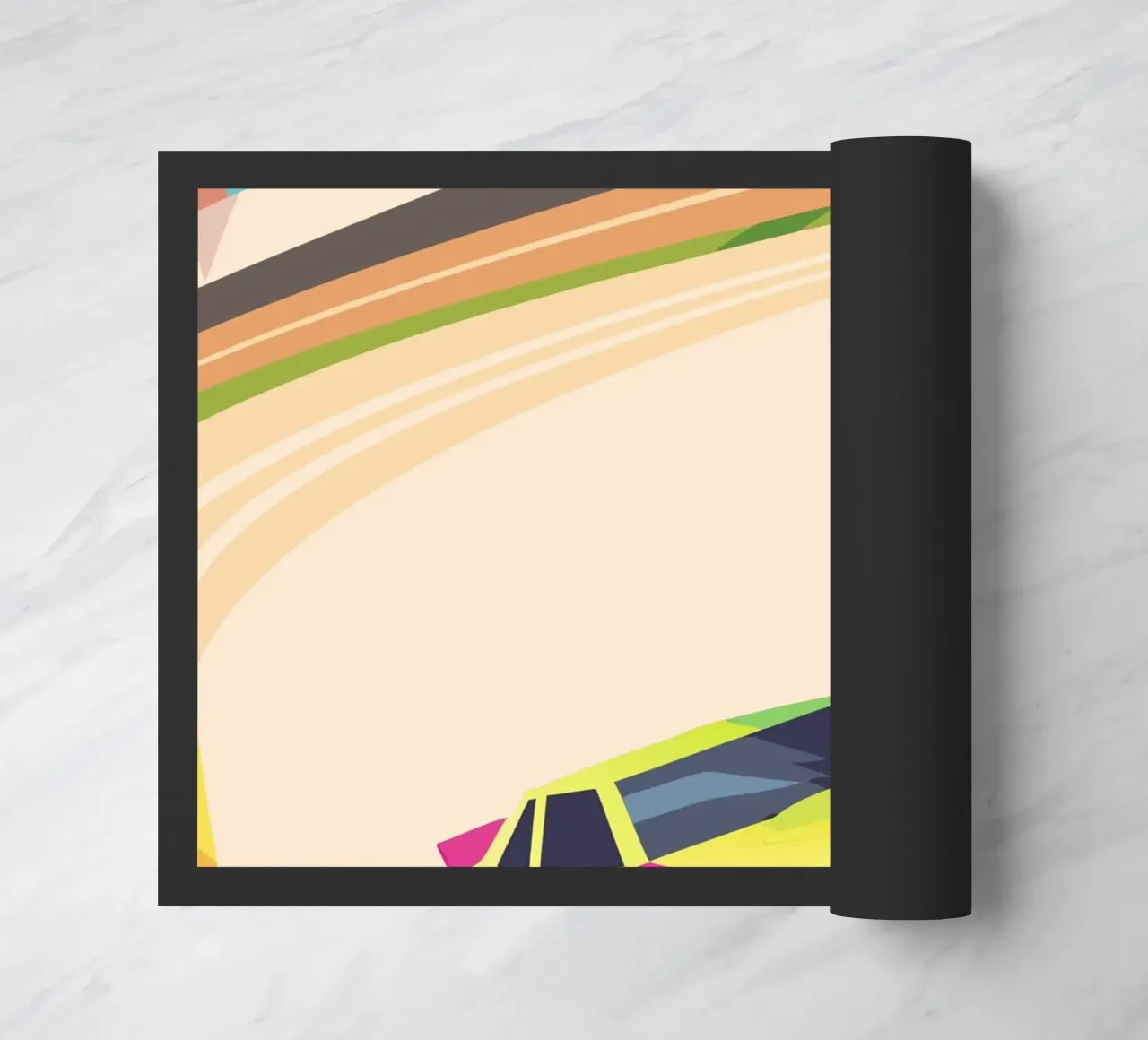 Auto da corsa con colori vivaci in pista zerbino da POLYGON SPECIAL