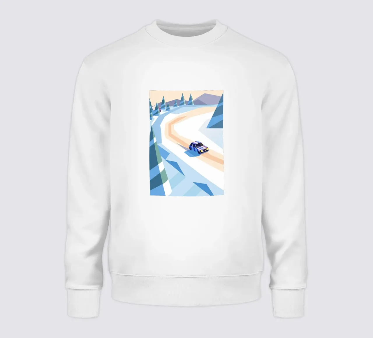 Auto nella neve con stile geometrico felpa da POLYGON SPECIAL