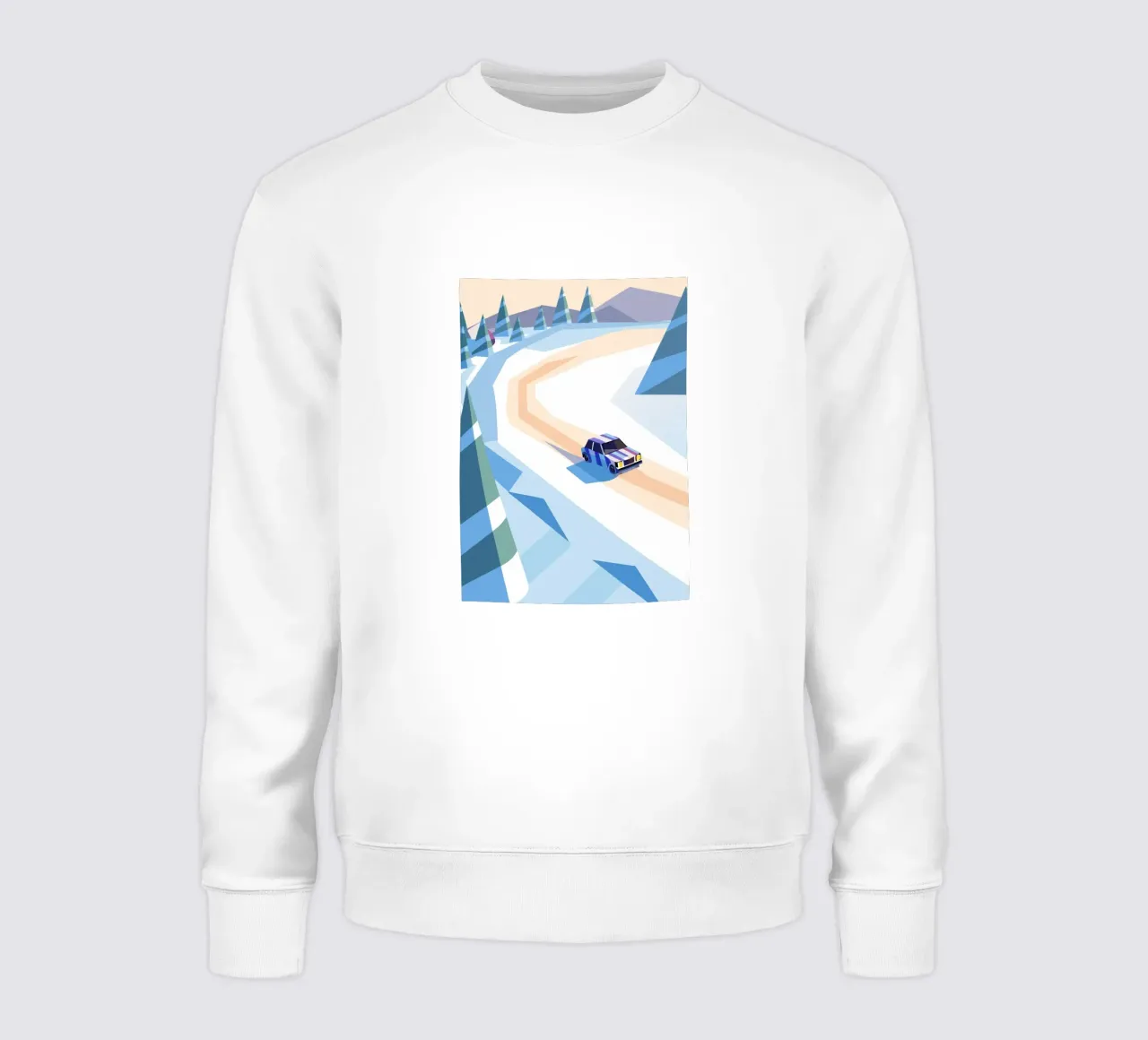 Auto nella neve con stile geometrico felpa da POLYGON SPECIAL