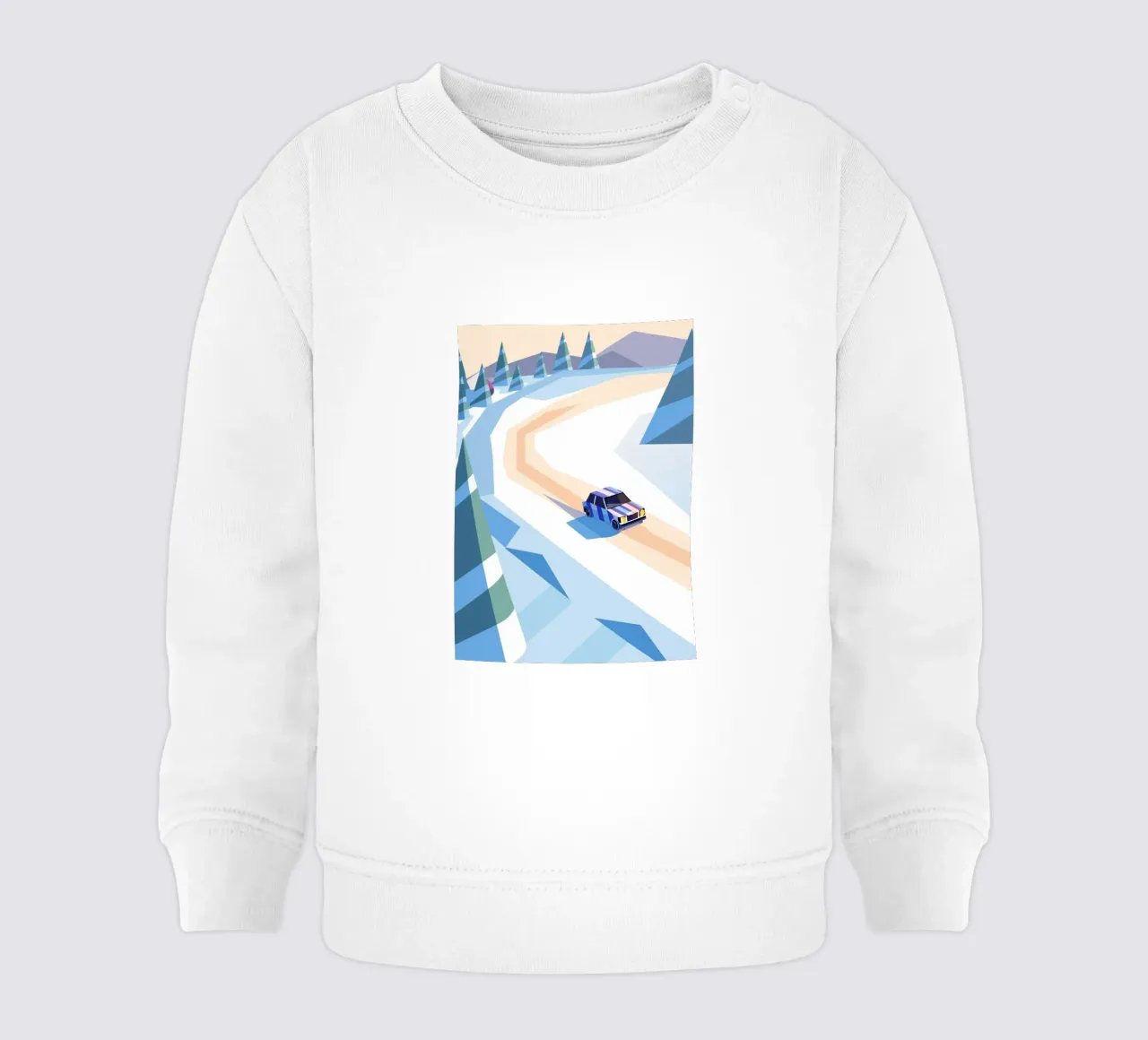 Auto nella neve con stile geometrico felpa neonato da POLYGON SPECIAL