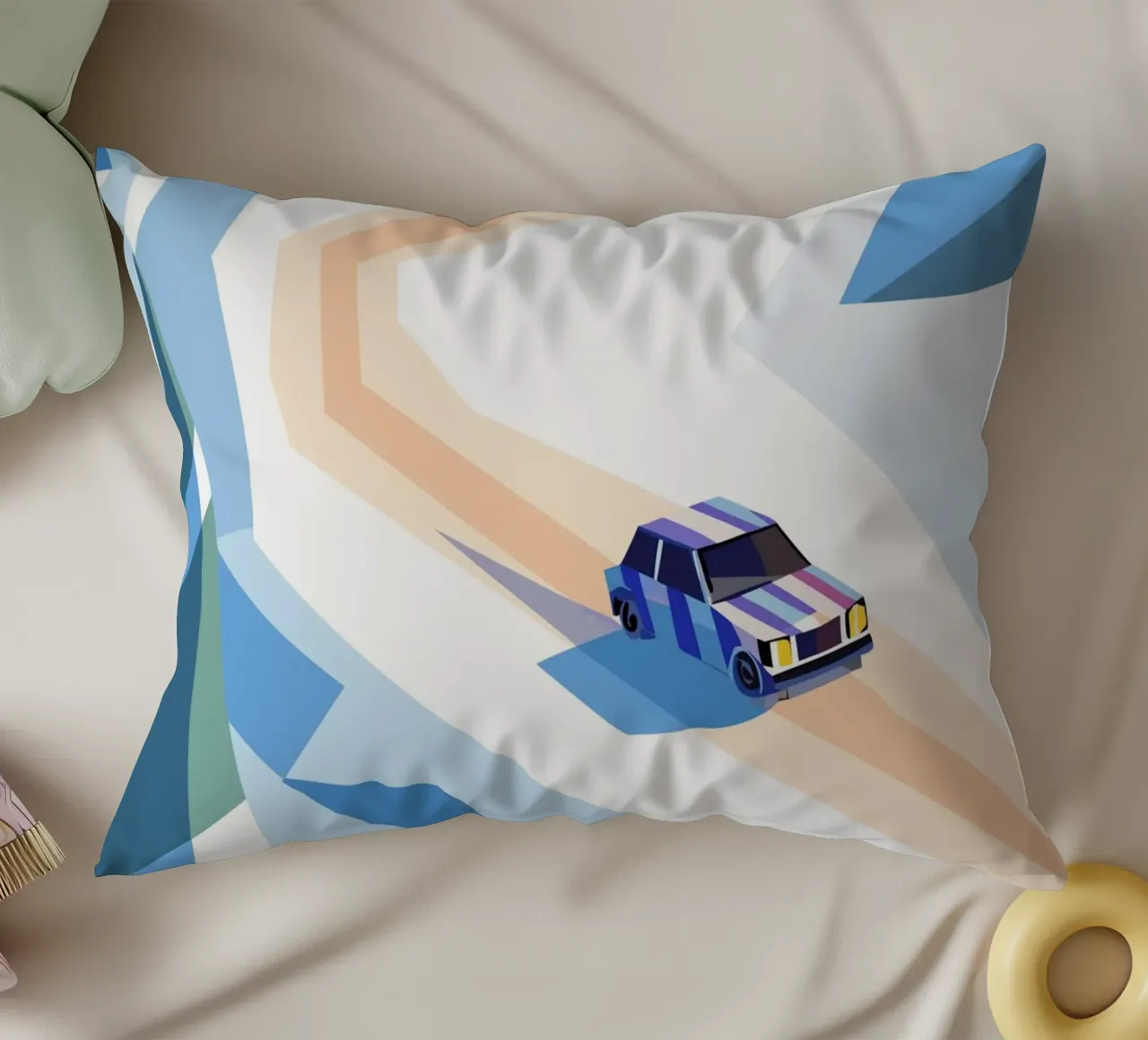 Auto nella neve con stile geometrico cuscino da POLYGON SPECIAL