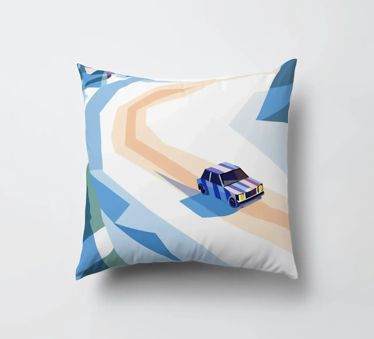 Auto nella neve con stile geometrico cuscino da POLYGON SPECIAL