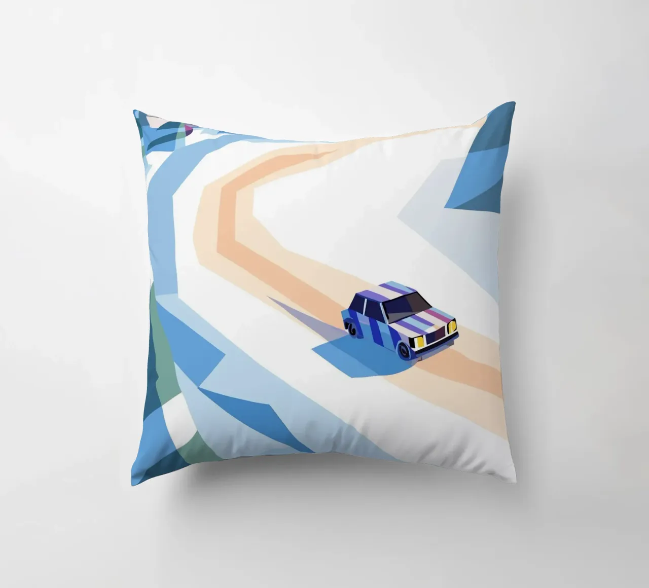 Auto nella neve con stile geometrico cuscino da POLYGON SPECIAL