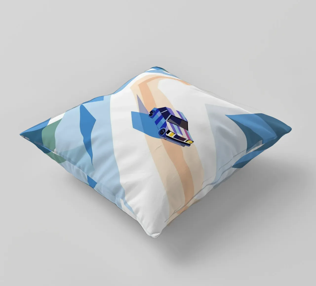 Auto nella neve con stile geometrico cuscino da POLYGON SPECIAL