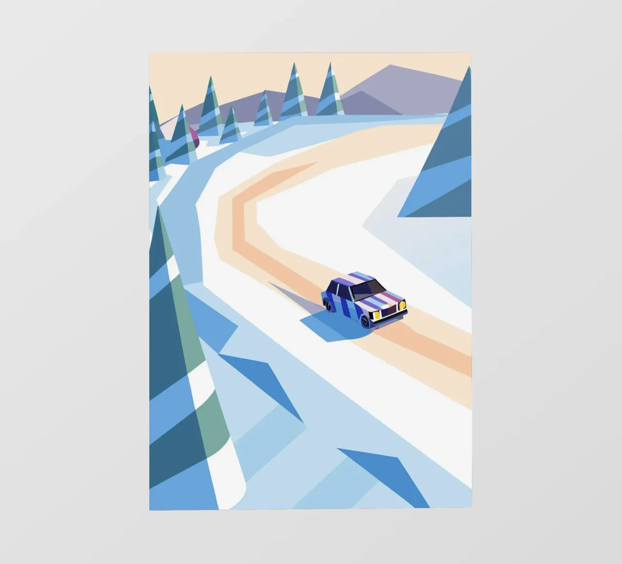 Auto nella neve con stile geometrico telo in pvc da POLYGON SPECIAL