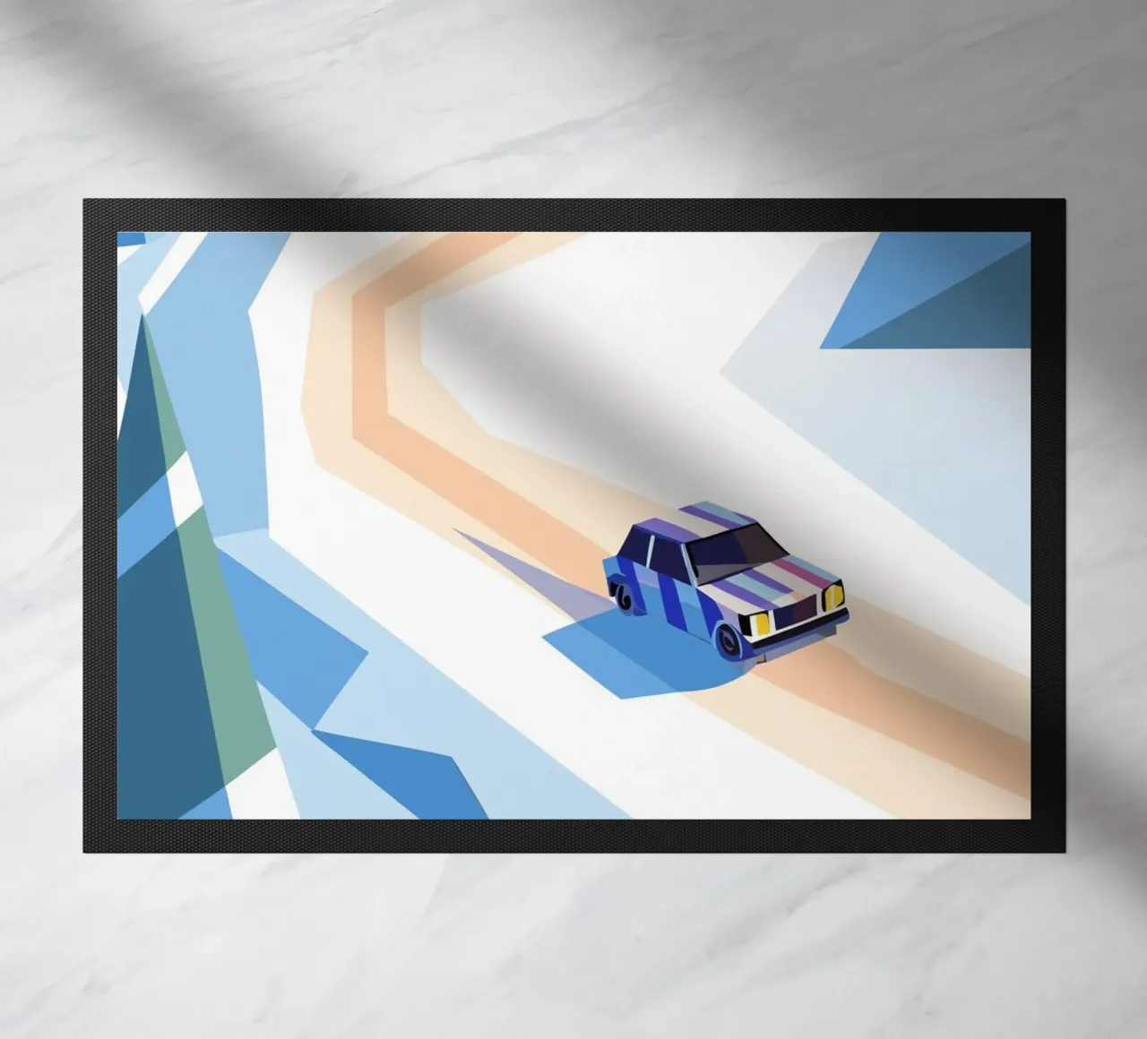 Auto nella neve con stile geometrico zerbino da POLYGON SPECIAL