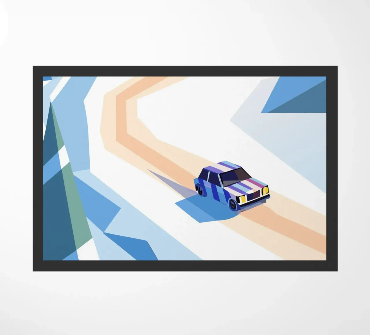 Auto nella neve con stile geometrico zerbino da POLYGON SPECIAL