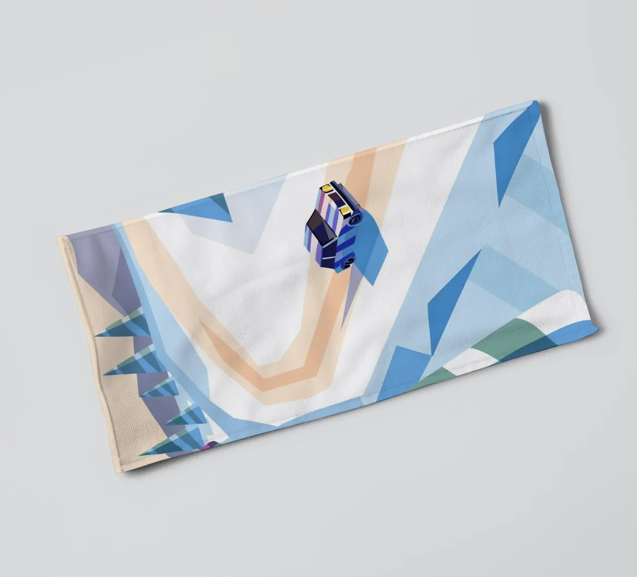 Auto nella neve con stile geometrico asciugamano da bagno da POLYGON SPECIAL