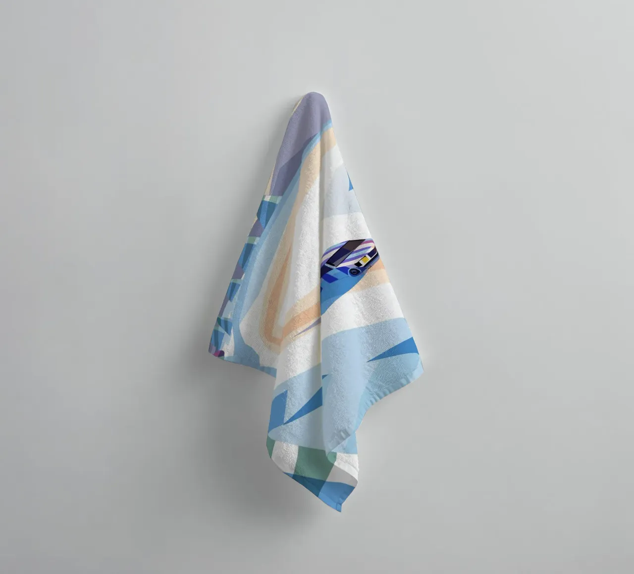 Auto nella neve con stile geometrico asciugamano da bagno da POLYGON SPECIAL