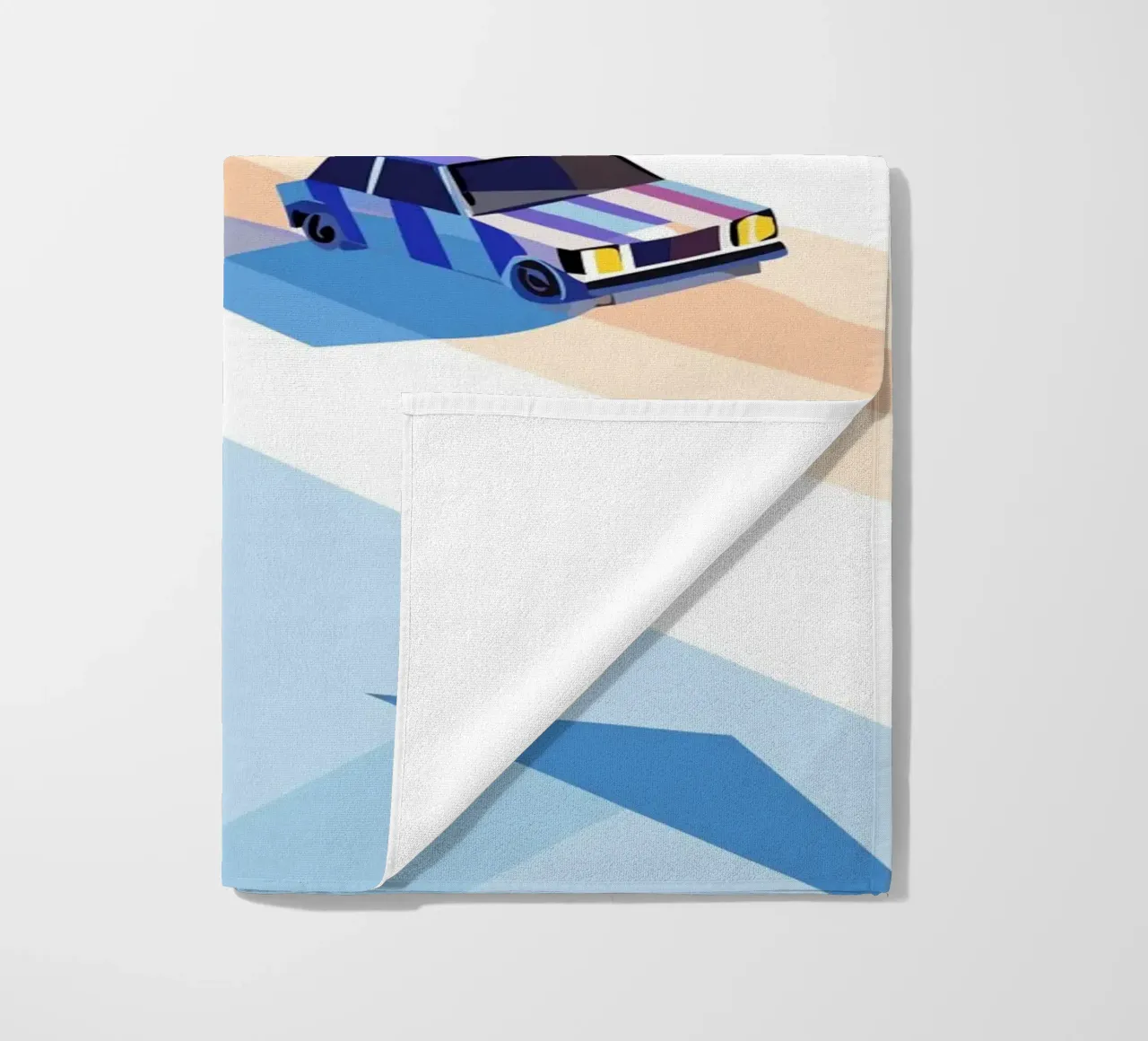 Auto nella neve con stile geometrico telo mare da POLYGON SPECIAL