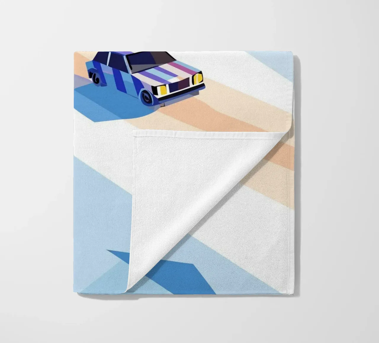 Auto nella neve con stile geometrico telo mare da POLYGON SPECIAL