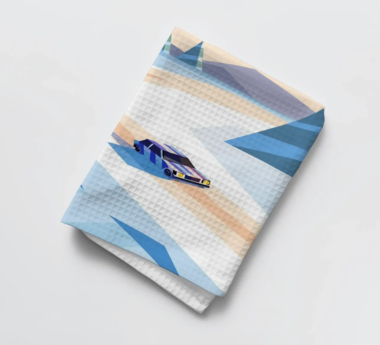 Auto nella neve con stile geometrico canovaccio da cucina da POLYGON SPECIAL