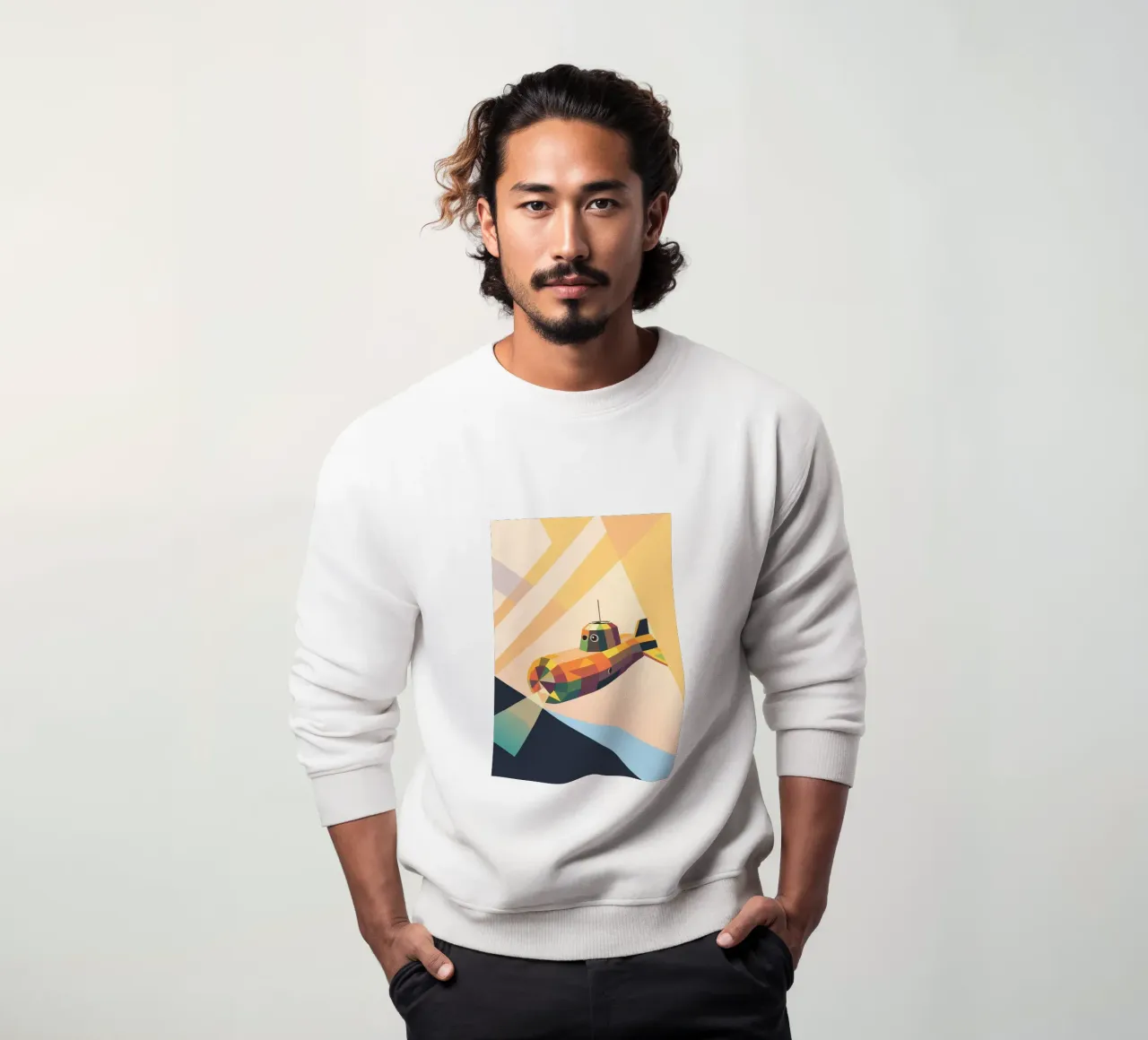 Submarine with Geometric Style sweatshirt by POLYGON SPECIAL