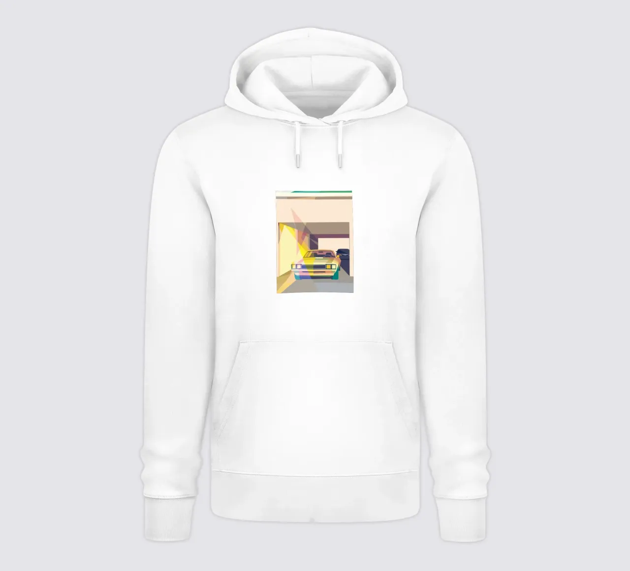 Auto in garage con stile geometrico felpa con cappuccio da POLYGON SPECIAL
