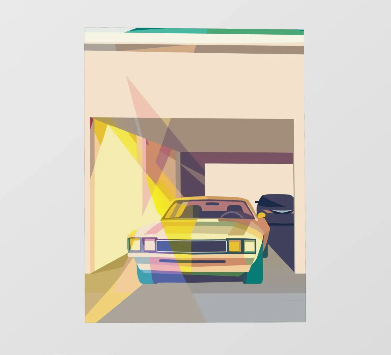 Auto in garage con stile geometrico pellicola backlit da POLYGON SPECIAL