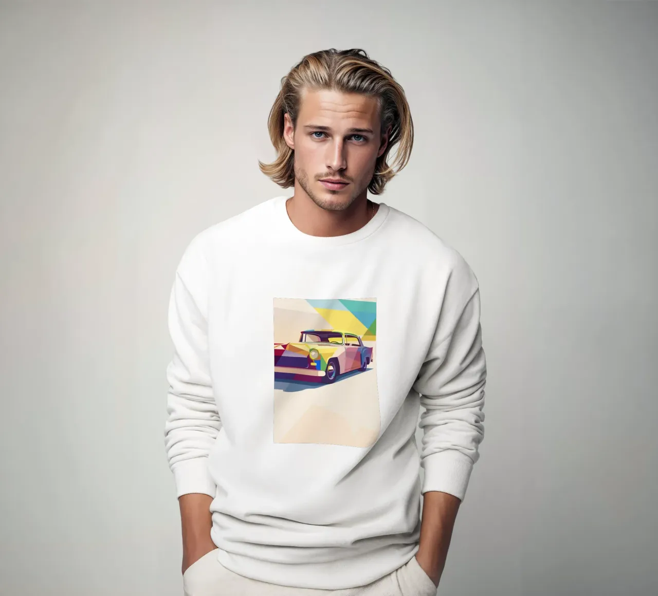Auto d'epoca con stile geometrico felpa da POLYGON SPECIAL