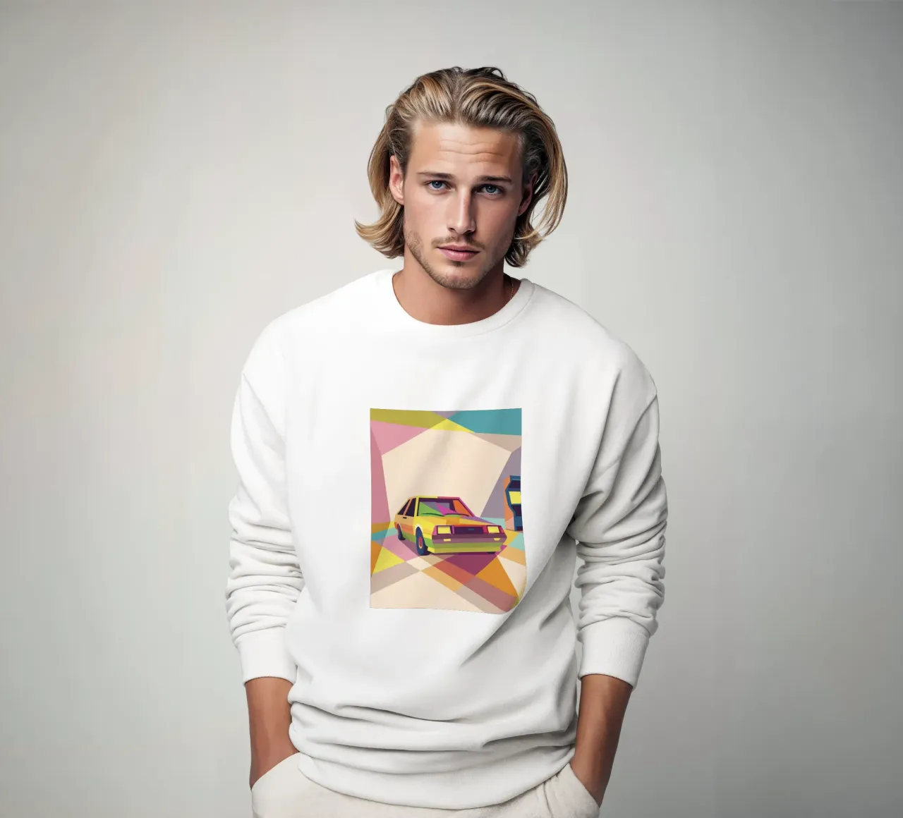 Auto con stile geometrico in una sala giochi felpa da POLYGON SPECIAL