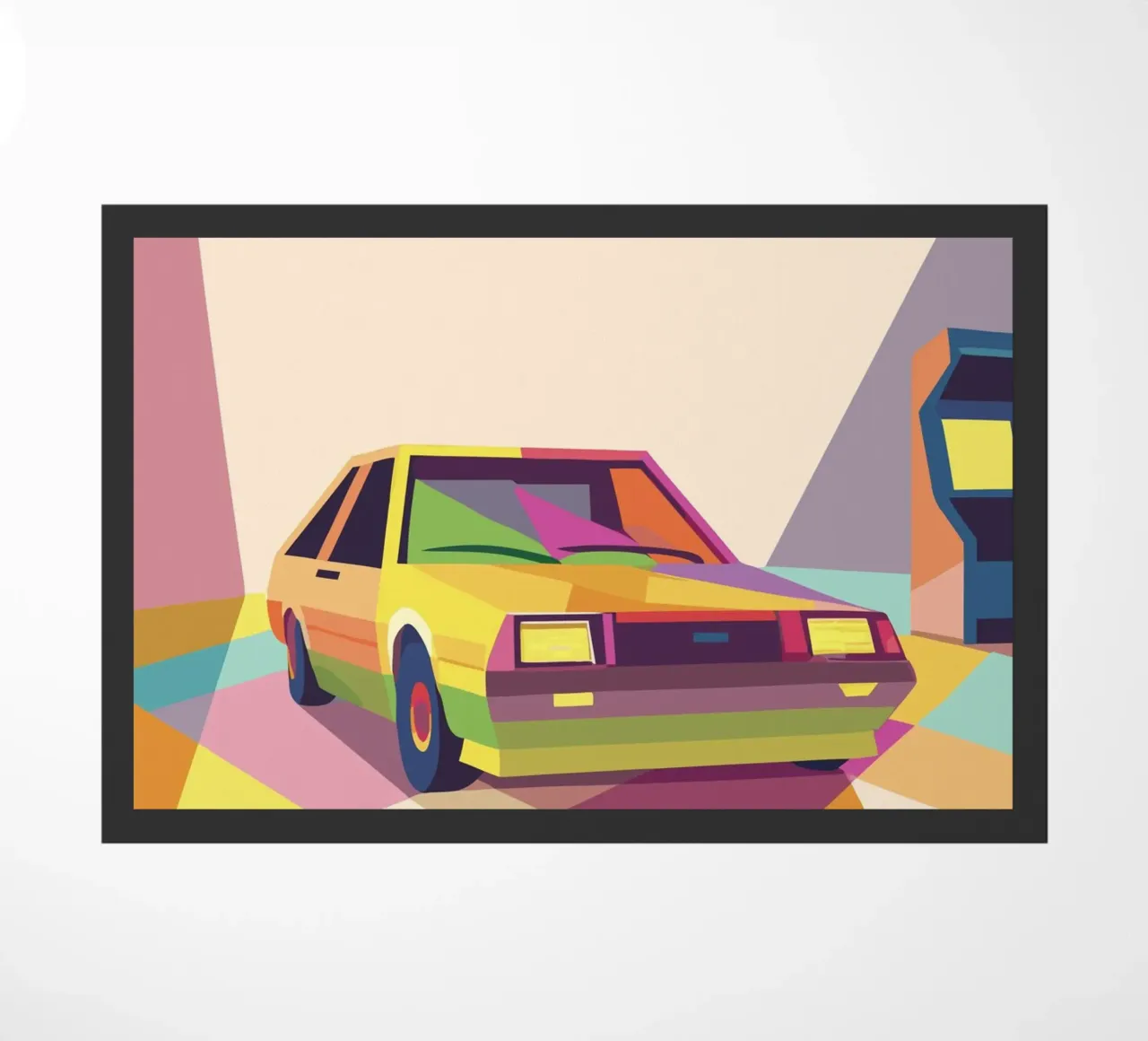 Auto con stile geometrico in una sala giochi zerbino da POLYGON SPECIAL