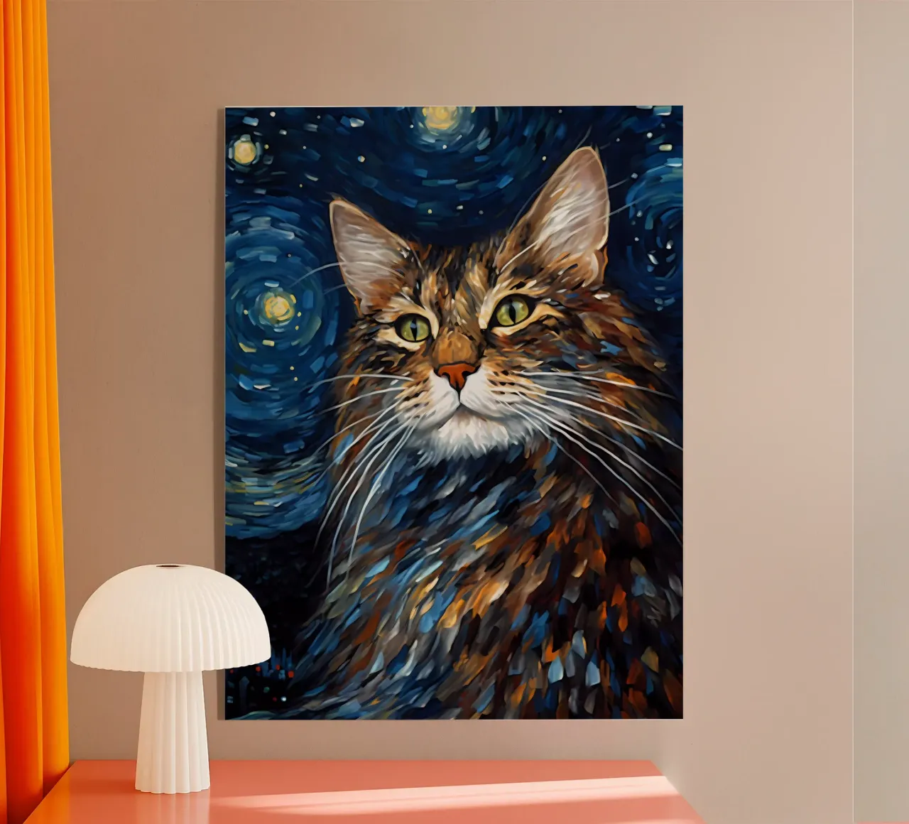 Starry Night Cat plexiglass da Artsy Bessy