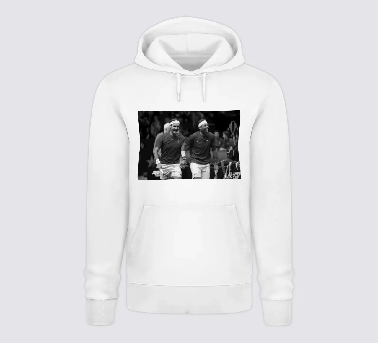 Roger Federer e Rafael Nadal (2022) felpa con cappuccio da BLACK WITH WHITE