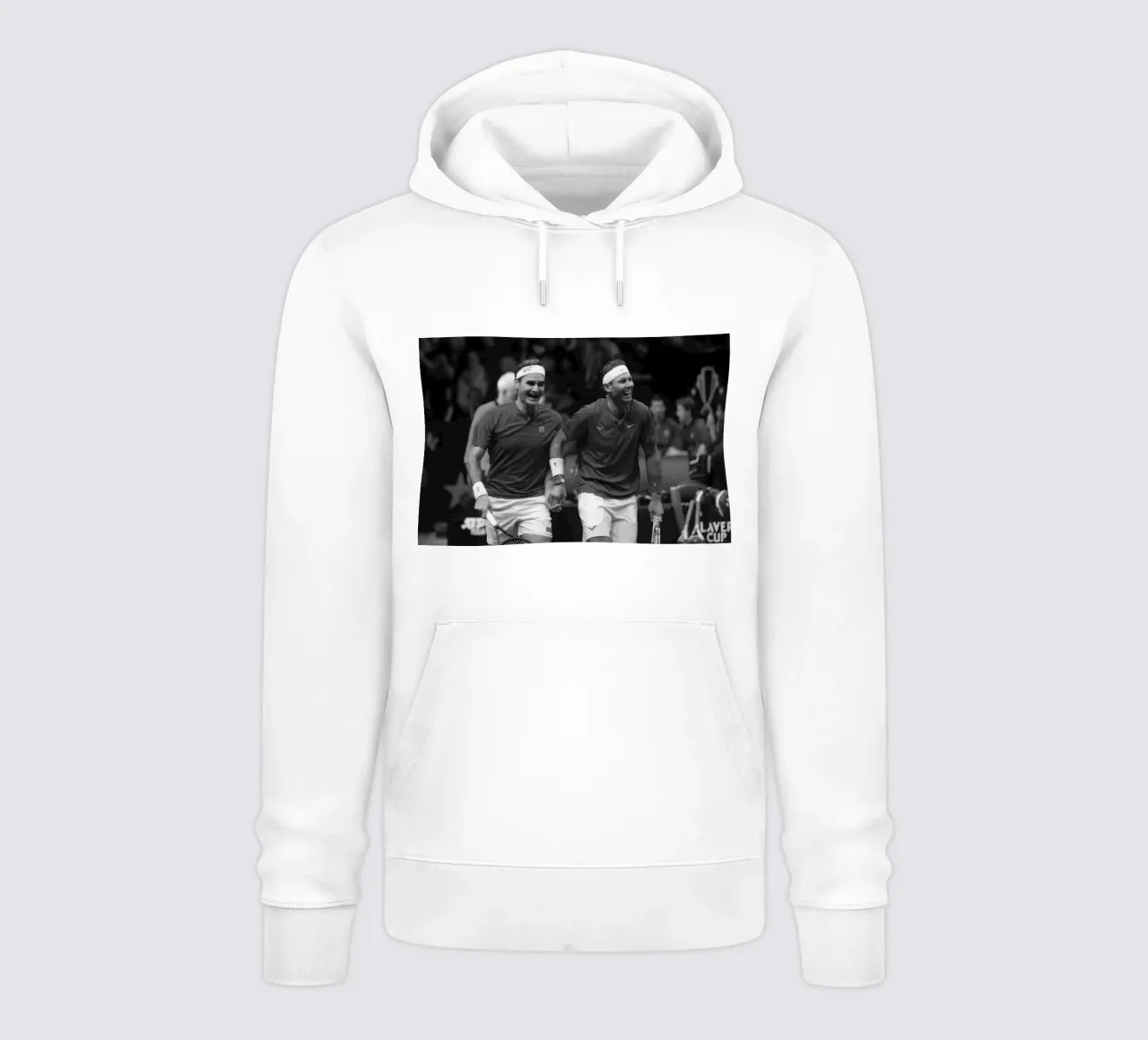 Roger Federer e Rafael Nadal (2022) felpa con cappuccio da BLACK WITH WHITE