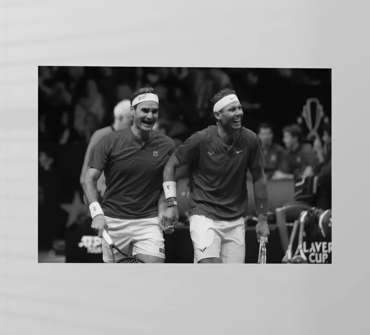 Roger Federer e Rafael Nadal (2022) pellicola backlit da BLACK WITH WHITE
