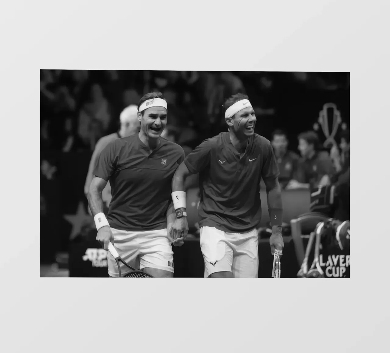 Roger Federer e Rafael Nadal (2022) pellicola backlit da BLACK WITH WHITE