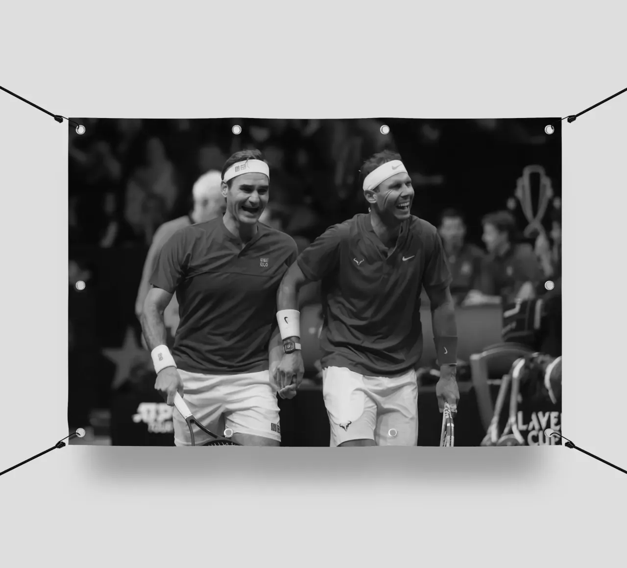 Roger Federer e Rafael Nadal (2022) telo in pvc da BLACK WITH WHITE