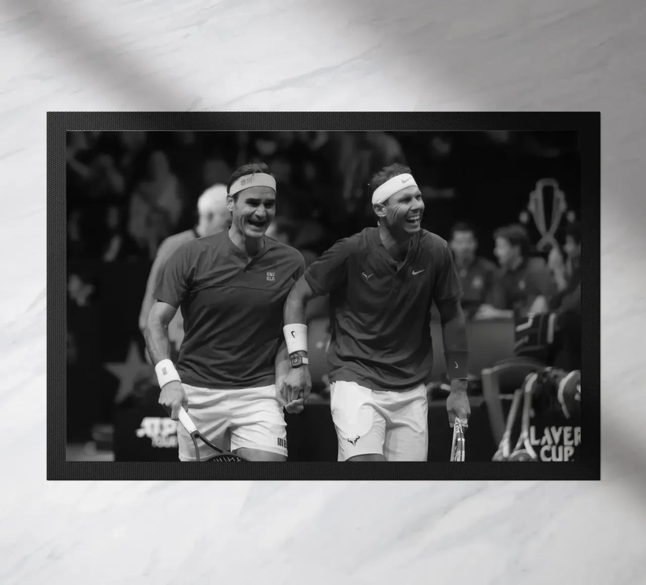 Roger Federer e Rafael Nadal (2022) zerbino da BLACK WITH WHITE