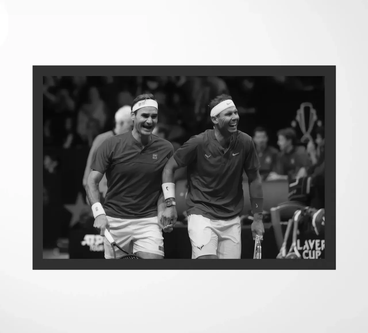 Roger Federer e Rafael Nadal (2022) zerbino da BLACK WITH WHITE