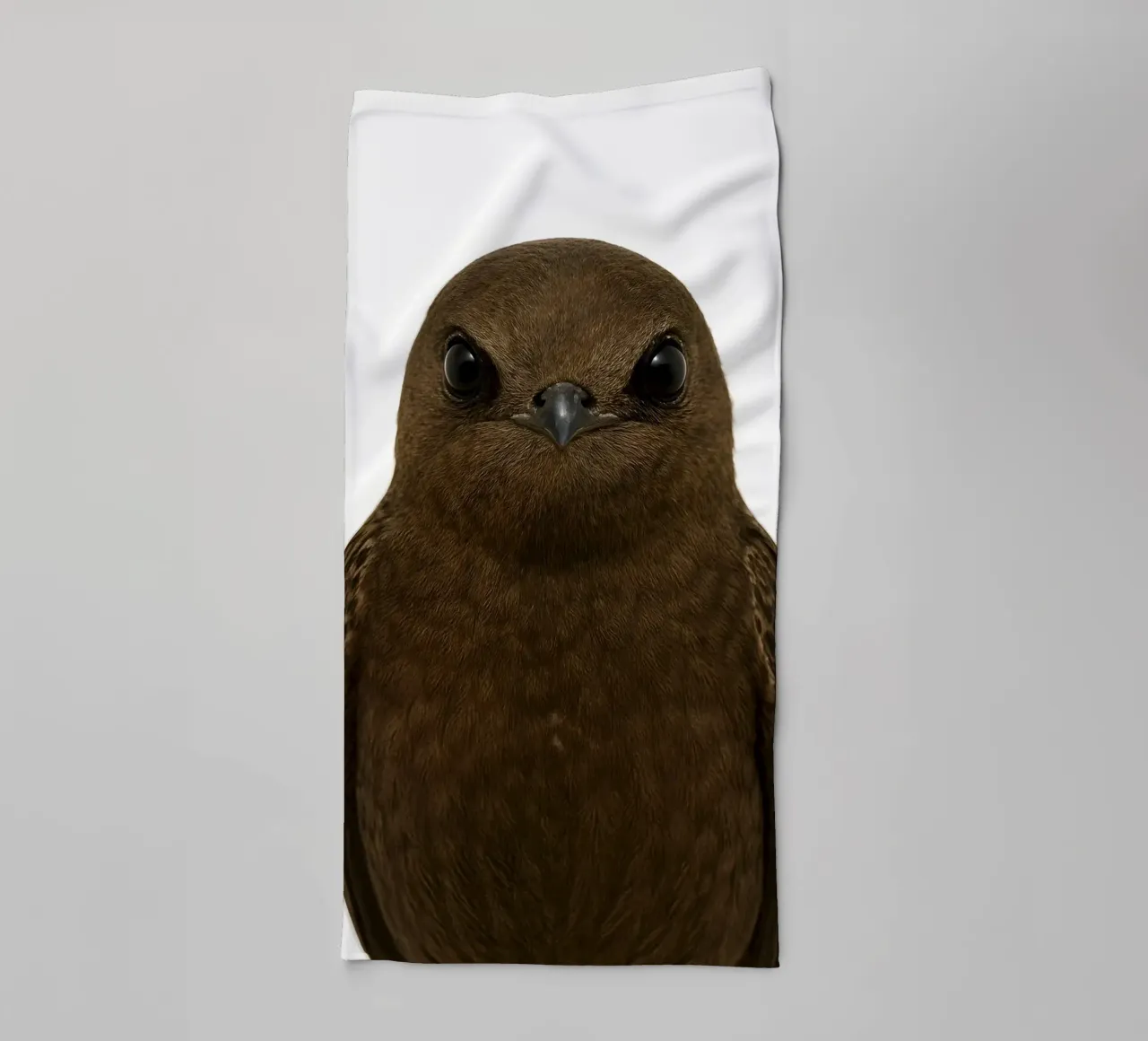 Swift Bird Portrait – Minimalist Nature Art Print towel by Happy Wild Prints