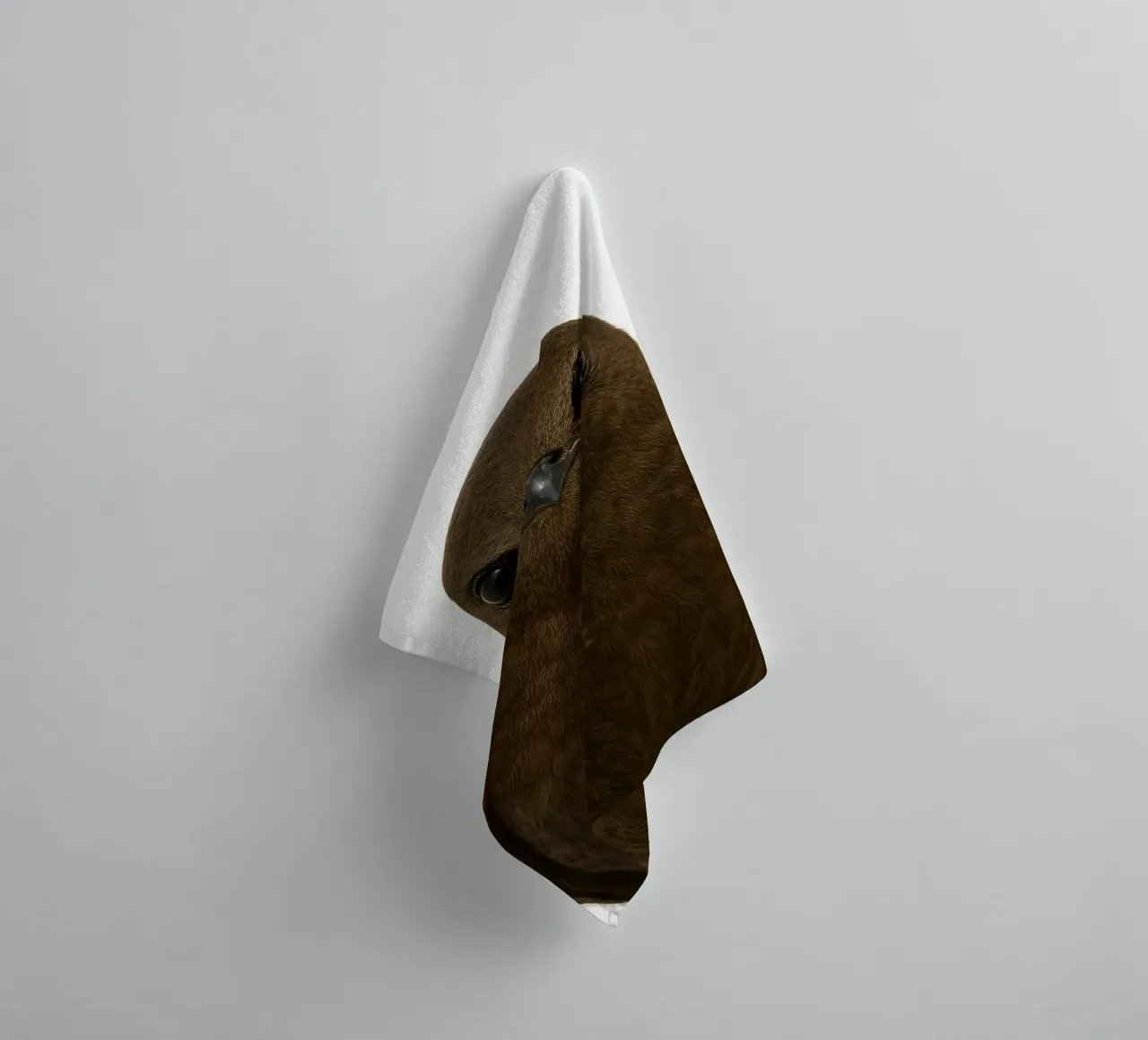 Swift Bird Portrait – Minimalist Nature Art Print towel by Happy Wild Prints