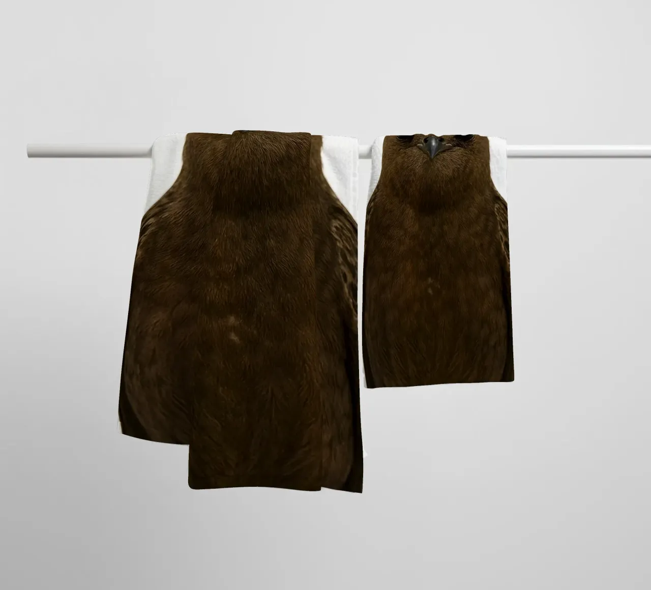 Swift Bird Portrait – Minimalist Nature Art Print towel by Happy Wild Prints