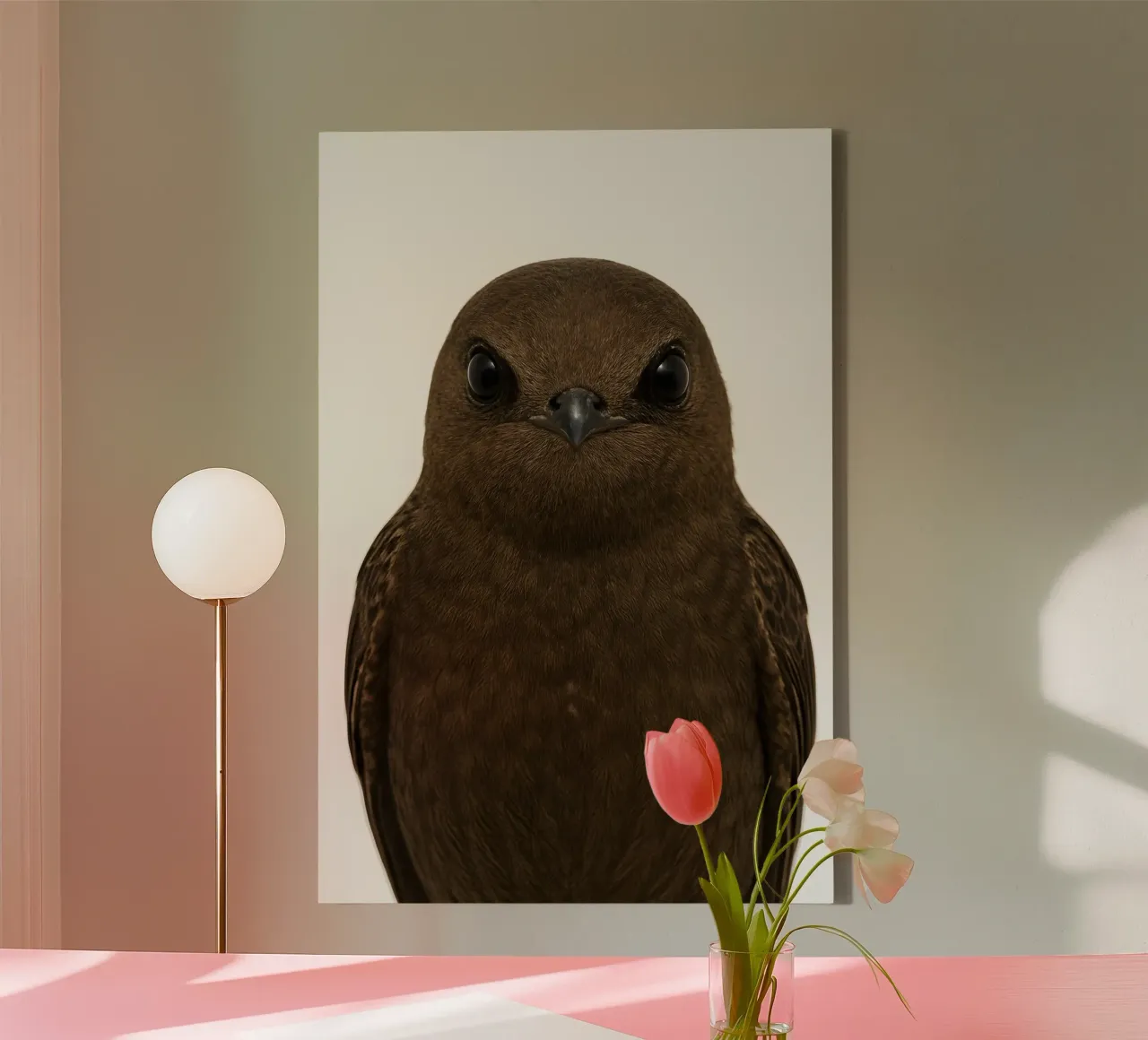 Swift Bird Portrait – Minimalist Nature Art Print canvas by Happy Wild Prints