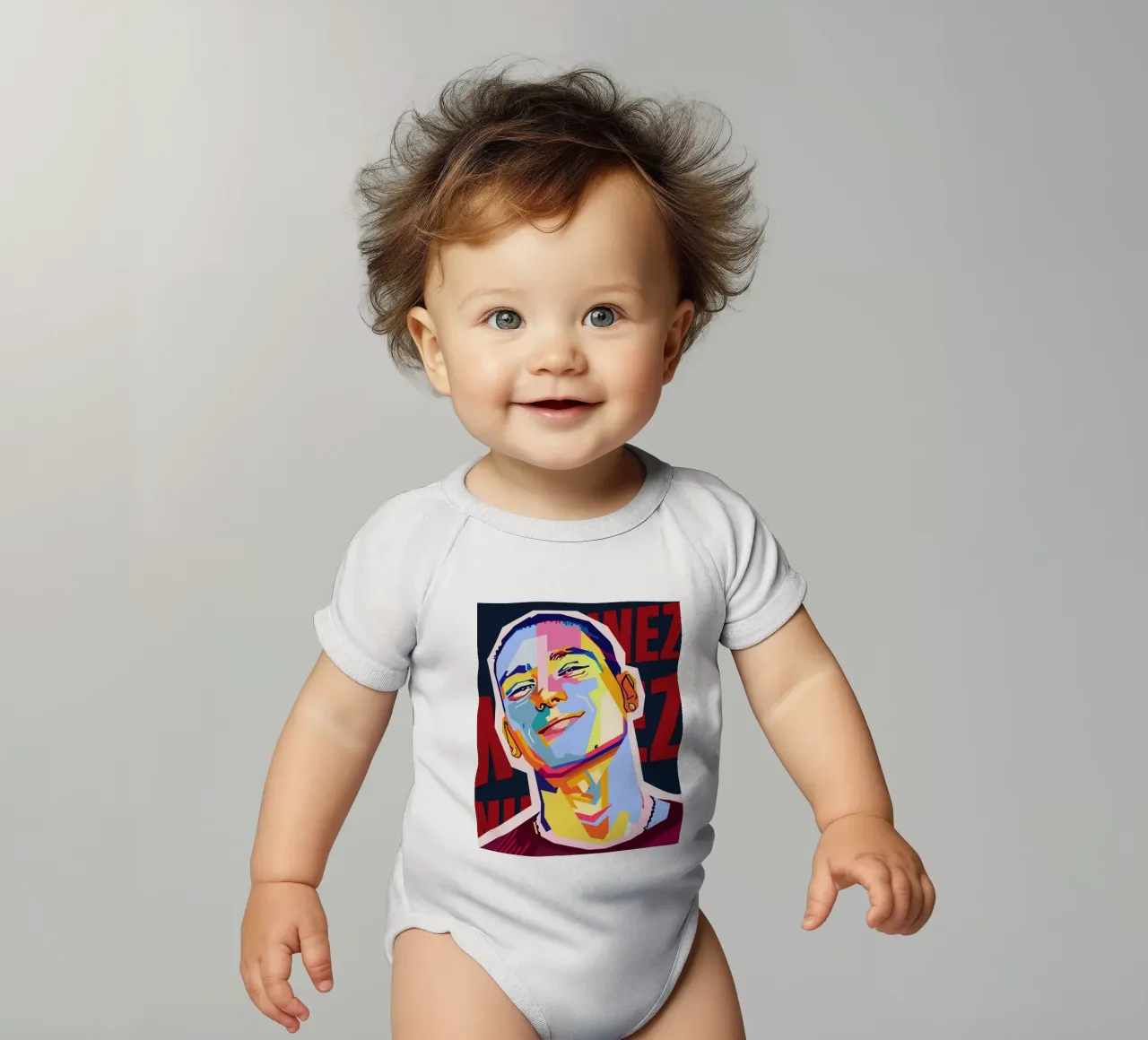 Darwin Núñez Style WPAP body neonato maniche corte da KP Artwork