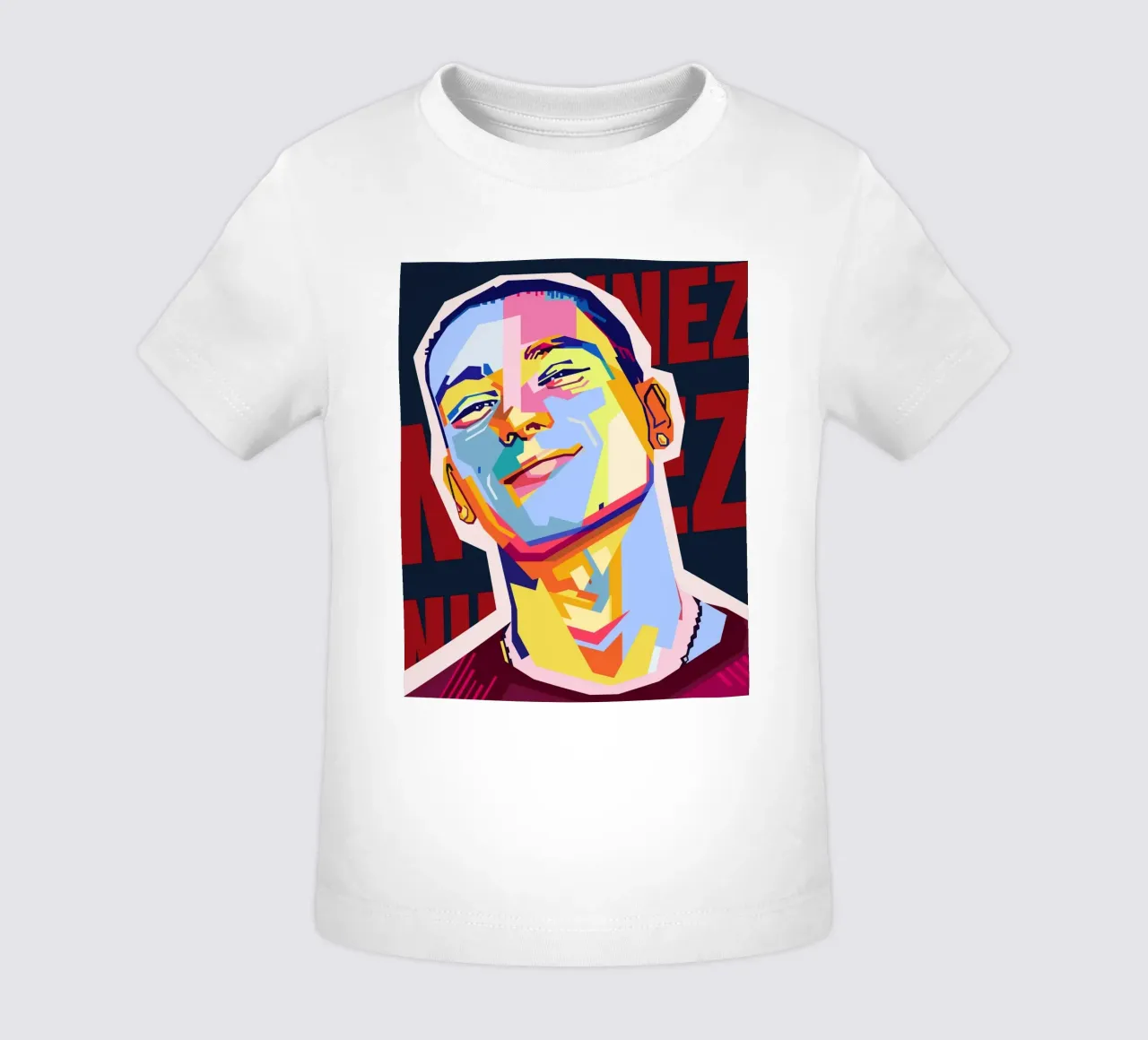 Darwin Núñez Style WPAP camiseta de bebé de KP Artwork