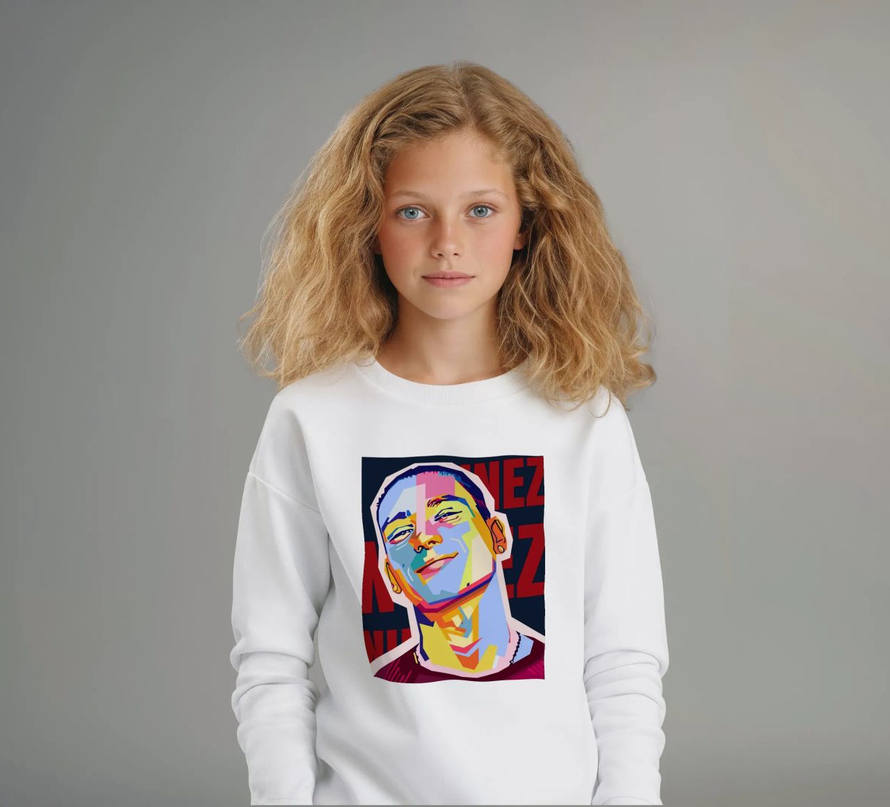 Darwin Núñez Style WPAP felpa bambino da KP Artwork