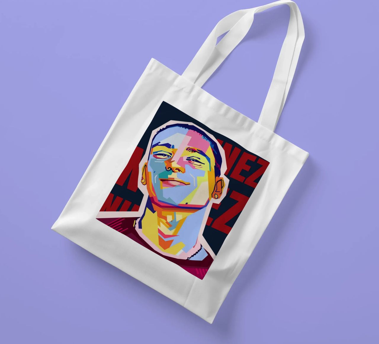 Darwin Núñez Style WPAP borsa in juta da KP Artwork