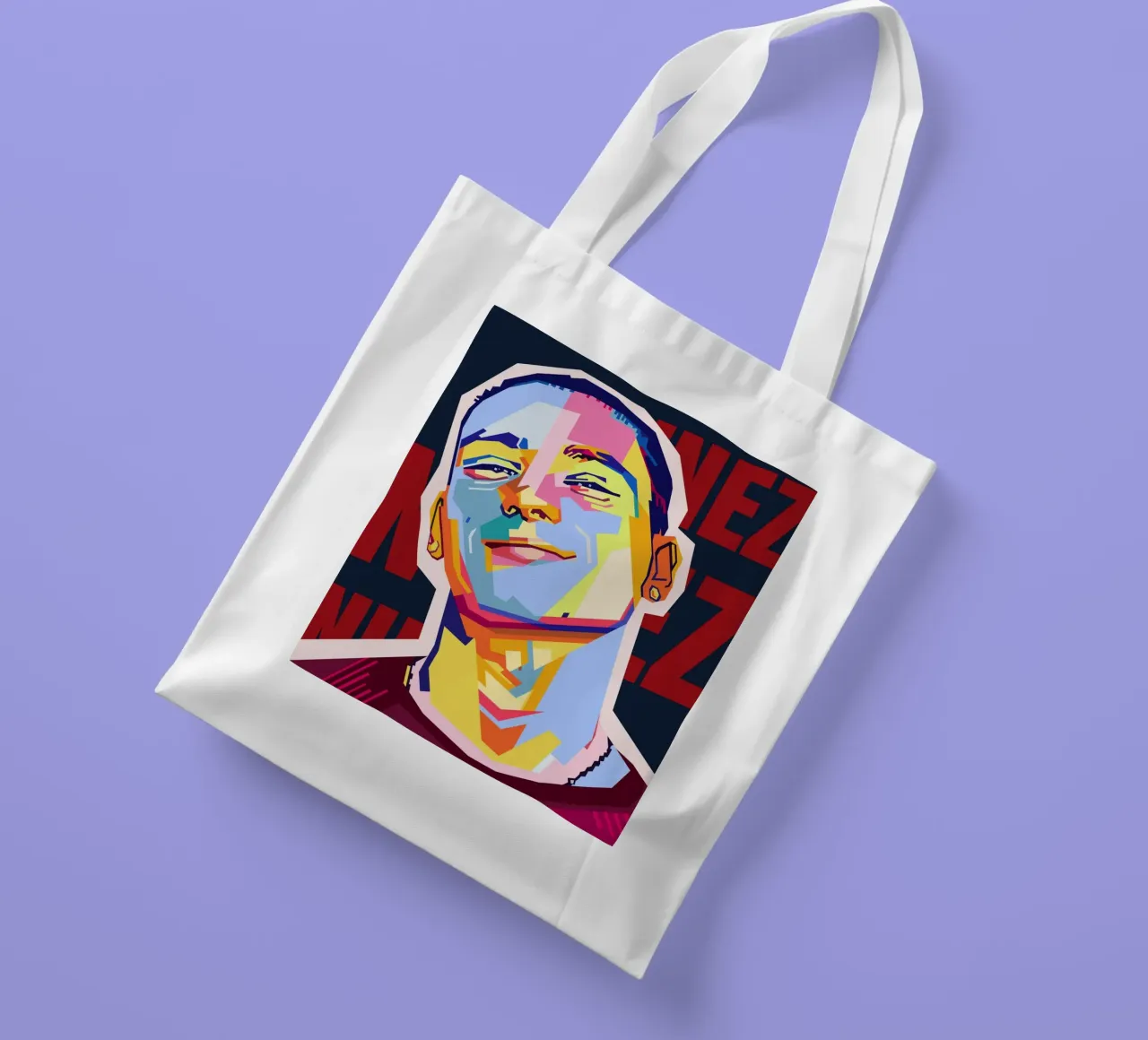 Darwin Núñez Style WPAP borsa in juta da KP Artwork