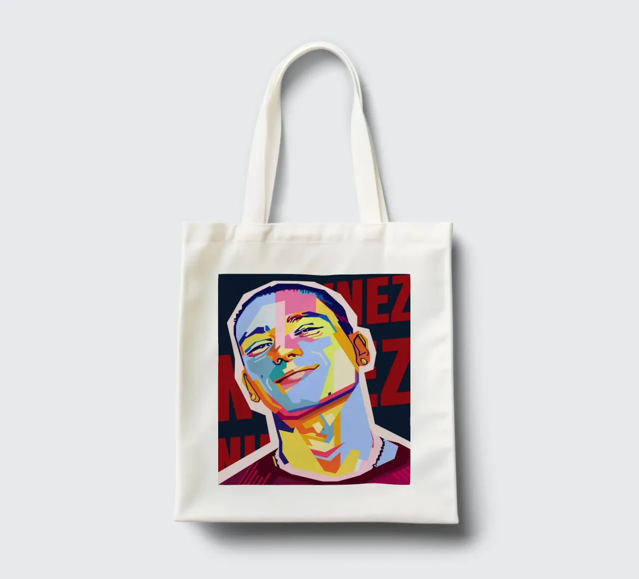 Darwin Núñez Style WPAP borsa in juta da KP Artwork