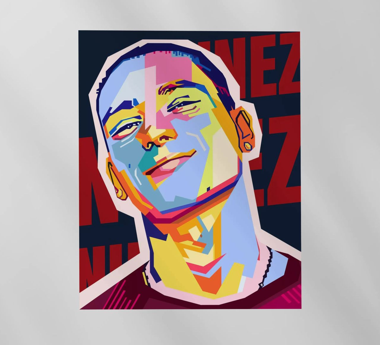 Darwin Núñez Style WPAP pellicola backlit da KP Artwork
