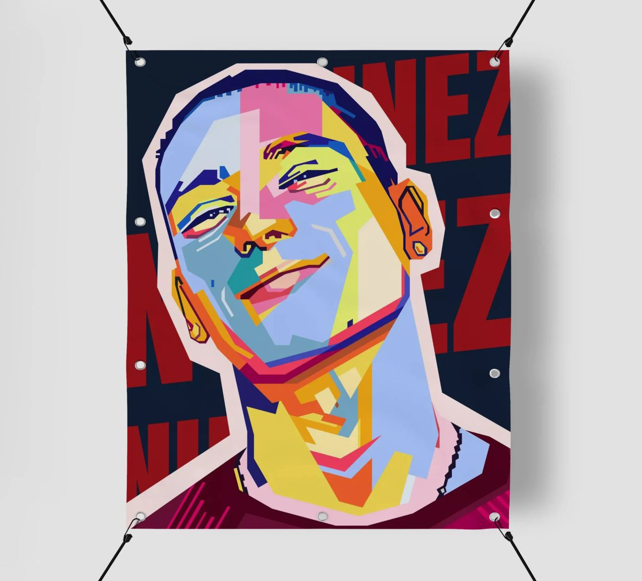 Darwin Núñez Style WPAP telo in pvc da KP Artwork