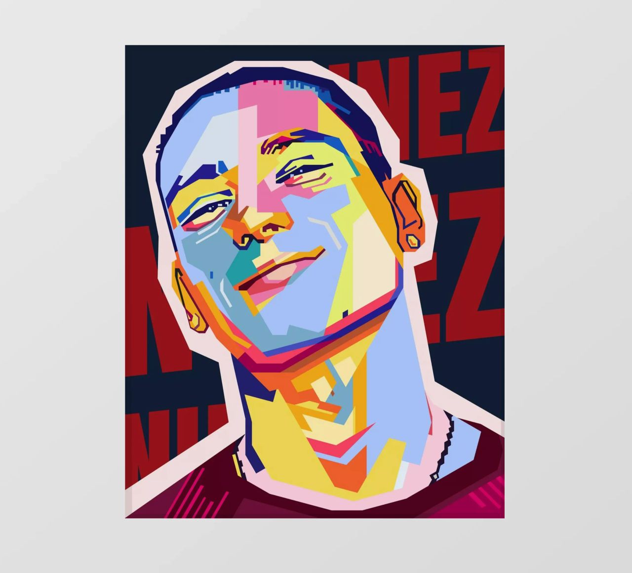 Darwin Núñez Style WPAP telo in pvc da KP Artwork
