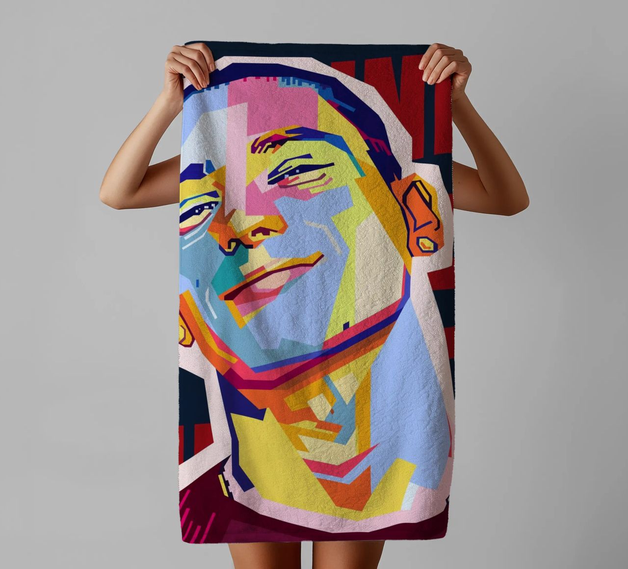 Darwin Núñez Style WPAP asciugamano da bagno da KP Artwork