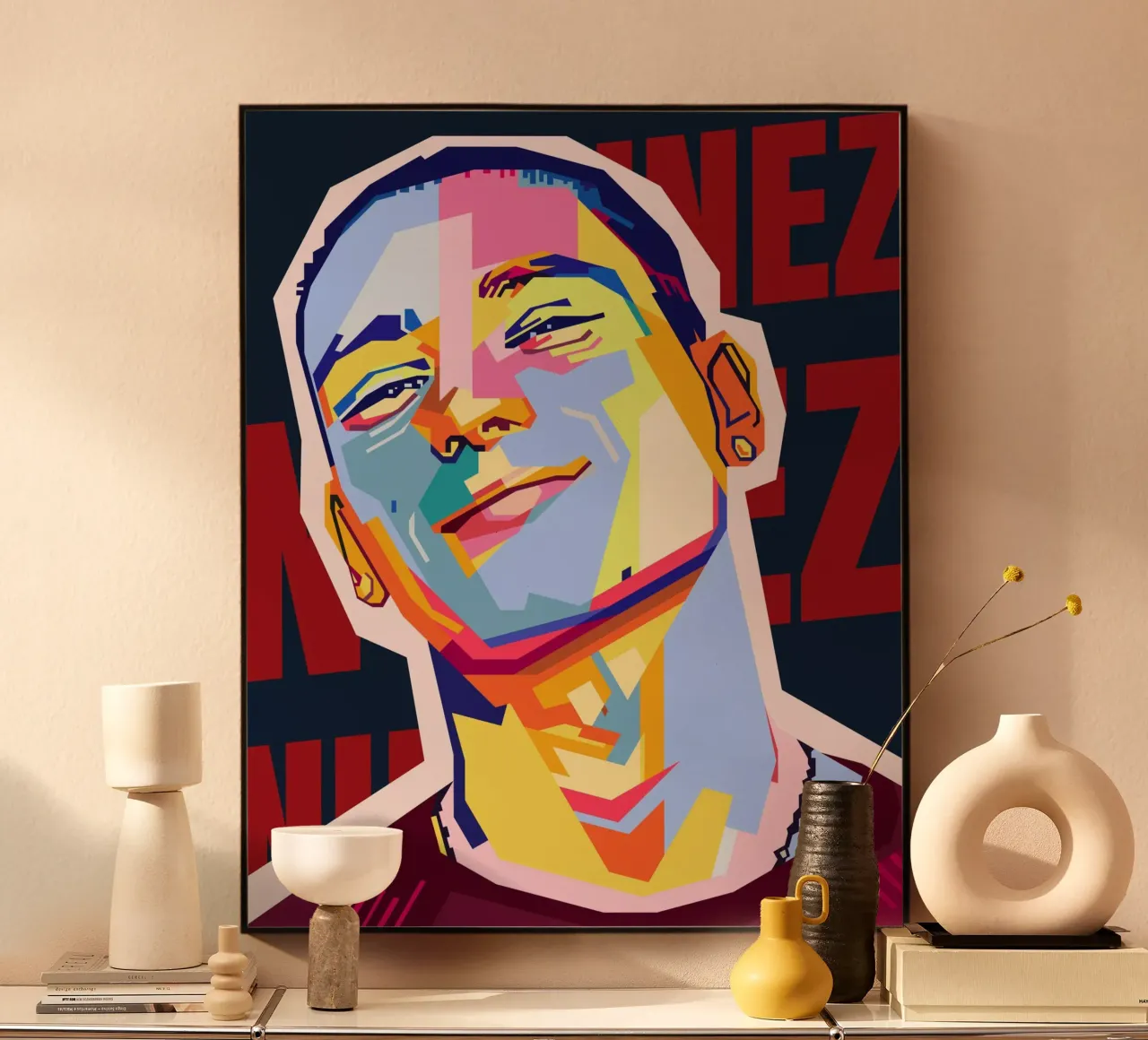 Darwin Núñez Style WPAP acryl van KP Artwork