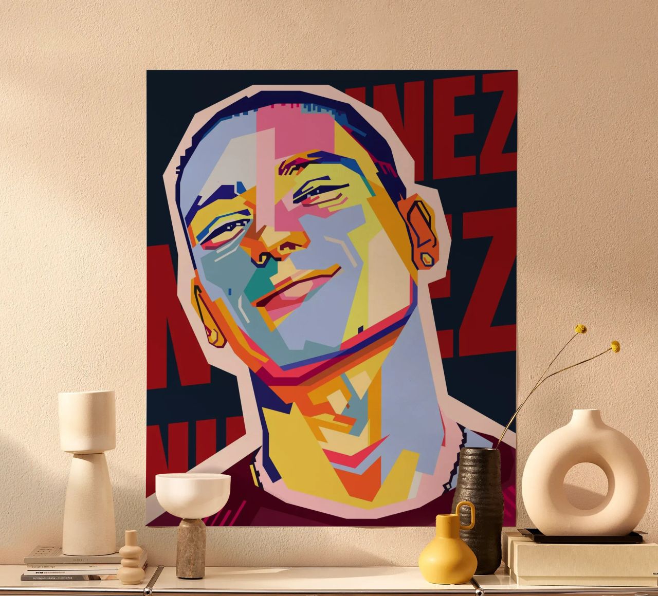 Darwin Núñez Style WPAP carta hahnemühle da KP Artwork